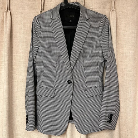 BANANA REPUBLIC Houndstooth Blazer sport jacket - Picture 2 of 5